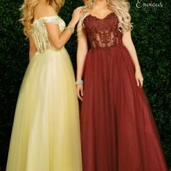 Discontinued Ballgown Dresses Envious Couture 1489 Sheer Lace Off The Shoulder Prom Dress Ballgown Sweetheart