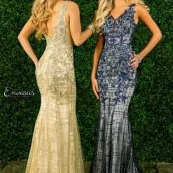 In Stock Envious Couture E 1497 Size 8 Long Lace Glitter Mermaid Prom Dress Evening Gown Mermaid Dresses