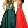In Stock Envious Couture 1507 Size 22 Long Sheer High Neck Prom Dress Pageant Plus Size Ballgown Dresses