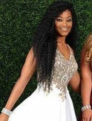 Envious Couture E1512 Long Satin Embellished Prom Dress Plunging Neck A Line Gown E 1512