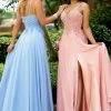 In Stock Envious Couture 1575 Size 12 Periwinkle Blue Prom Dress Lace Slit Pockets