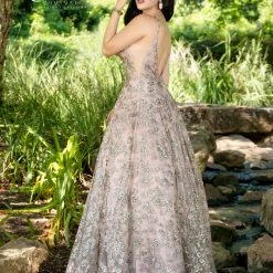 Envious Couture 1612 Sequined Tulle A Line Prom Dress Pageant Gown V Neckline Ballgown Dresses