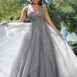 Discontinued Envious Couture 1618 V Neckline Embellished Prom Dress Ball Gown Evening Dress Ballgown Dresses