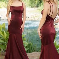 Envious Couture 1622 Fitted Shimmer Taffeta Mermaid Prom Dress Fitted Straight Neckline