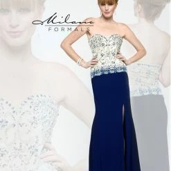 In Stock Milano Formals 1850 Size 0 Long Fitted Embellished Formal Dress Slit Mother Of