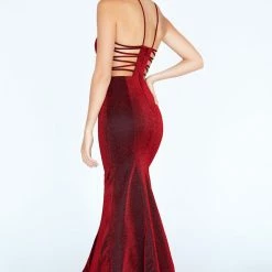In Stock Backless Dresses Jolene Exclusive 20025 Size 2 Glitter High Neck Fitted Prom Dress Formal Evening Gown