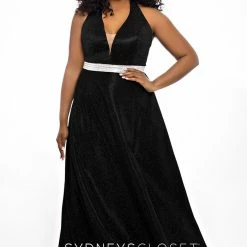 In Stock Sydney;s Closet SC7289 Size 14 Turquoise Long Shimmer Prom Dress Plus Size Formal SC 7289