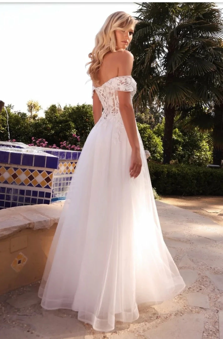 In Stock CD 961W Size 16 Sheer Beaded Corset A Line Wedding Dress Off The Shoulder Bridal Gown 9 In Stock CD 961W Size 16 Sheer Beaded Corset A Line Wedding Dress Off The Shoulder Bridal Gown