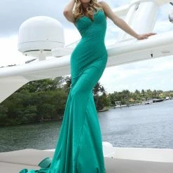 Johnathan Kayne 9213 Crystal Embellished Long Fitted Prom Dress Evening Gown