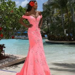 Johnathan Kayne 2176 Long Velvet Mermaid Pageant Dress Prom Gown Off Shoulder Mermaid Dresses