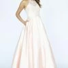 In Stock Jolene Exclusive E90002 Size 16 Long Ballgown Pockets Lace High Neck Prom Dress Sheer Ballgown Dresses