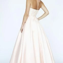 In Stock Jolene Exclusive E90002 Size 16 Long Ballgown Pockets Lace High Neck Prom Dress Sheer Ballgown Dresses