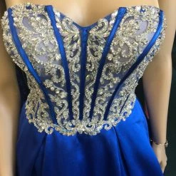 In Stock Jovani JVN59137 Size 2, 10 Royal Prom Dress Crystal Ballgown Satin Ballgown Dresses