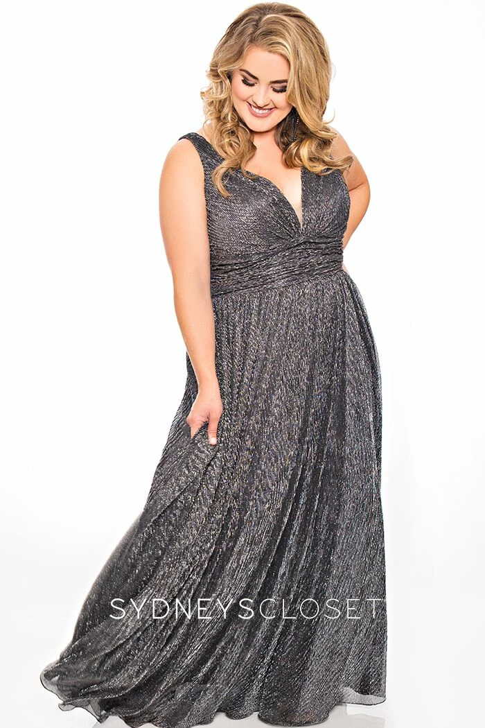 Discontinued Long Sleeve Dresses Sydneys Closet SC 7284 V Neckline Wide Straps Plus Size Prom Dress Evening Gown 5 Discontinued Long Sleeve Dresses Sydneys Closet SC 7284 V Neckline Wide Straps Plus Size Prom Dress Evening Gown
