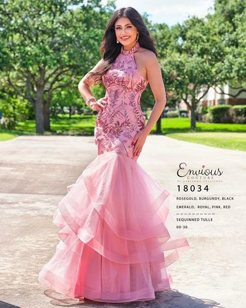 Mermaid Dresses Envious Couture 18034 High Neckline Sequin Mermaid Prom Dress Ruffle Gown 4 Mermaid Dresses Envious Couture 18034 High Neckline Sequin Mermaid Prom Dress Ruffle Gown