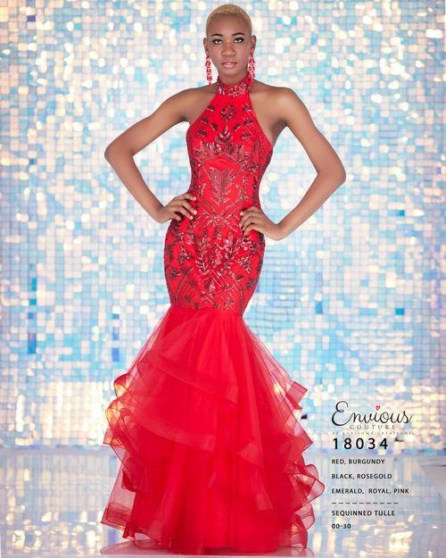 Mermaid Dresses Envious Couture 18034 High Neckline Sequin Mermaid Prom Dress Ruffle Gown 3 Mermaid Dresses Envious Couture 18034 High Neckline Sequin Mermaid Prom Dress Ruffle Gown