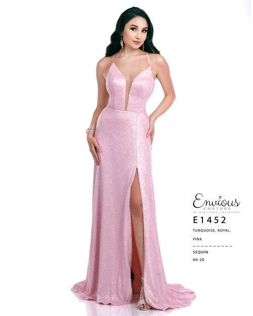 In Stock Envious Couture E 1452 Size 2 Sequin Long Prom Dress Slit Formal A Line Evening Gown 6 In Stock Envious Couture E 1452 Size 2 Sequin Long Prom Dress Slit Formal A Line Evening Gown