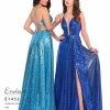In Stock Envious Couture E 1452 Size 2 Sequin Long Prom Dress Slit Formal A Line Evening Gown