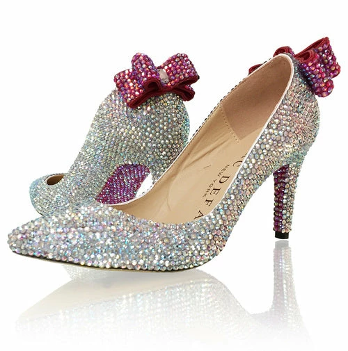 Marc Defang AB Crystal Pointed Pageant Heels Prom Shoes Bow 3 Marc Defang AB Crystal Pointed Pageant Heels Prom Shoes Bow