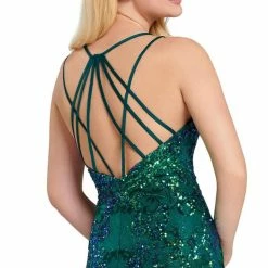 In Stock Mermaid Dresses Ellie Wilde EW 120028 Size 8 Long Sequin Mermaid Backless Prom Dress Pageant Shimmer