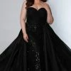 Sequin Dresses Johnathan Kayne For Sydney's Closet JK2206 Column Prom Dress With Overskirt Strapless Sequins JK 2206