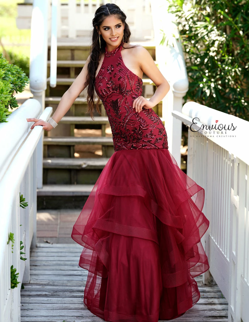 Mermaid Dresses Envious Couture 18034 High Neckline Sequin Mermaid Prom Dress Ruffle Gown 5 Mermaid Dresses Envious Couture 18034 High Neckline Sequin Mermaid Prom Dress Ruffle Gown