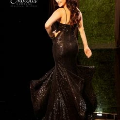 Envious Couture E1434 Sequin Embellished Mermaid Prom Dress Ruffle Formal