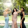 Envious Couture E1573 Iridescent Shimmer Prom Dress High Neck Sheer Back Beaded