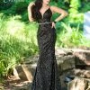 Sequin Dresses Envious Couture E 1610 Fitted Sequin Jersey Prom Dress V Neckline Pageant Gown
