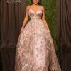 Envious Couture 1612 Sequined Tulle A Line Prom Dress Pageant Gown V Neckline Ballgown Dresses