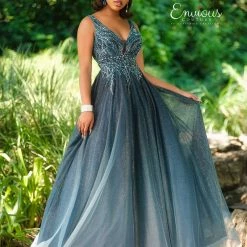 Ballgown Dresses Envious Couture 1613 Beaded Glitter Tulle Prom Dress Ball Gown Pageant Dress E1613