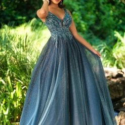 Ballgown Dresses Envious Couture 1613 Beaded Glitter Tulle Prom Dress Ball Gown Pageant Dress E1613