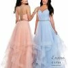 Ballgown Dresses Envious Couture E1701 Layered Ballgown Prom Dress V Neckline Tulle Ruffle Skirt Corset 1701