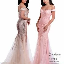 Sequin Dresses Envious Couture E1702 Sequin Prom Dress Off The Shoulder Fitted Long Mermaid 1702