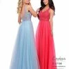 Corset Dresses Envious Couture E1708 Glitter Prom Dress A Line Scoop Neckline Wide Straps Sheer Back 1708