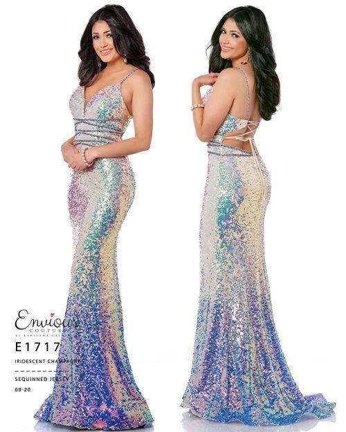 Sequin Dresses Envious Couture E1717 Iridescent Champagne Prom Dress Sparkle Sequins V Neckline 1717 4 Sequin Dresses Envious Couture E1717 Iridescent Champagne Prom Dress Sparkle Sequins V Neckline 1717