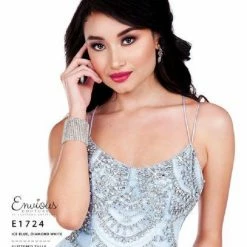 Envious Couture E1724 Ice Blue Prom Dress Scoop Neckline Tulle A Line Embellished 1724 Backless Dresses