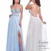 Envious Couture E1724 Ice Blue Prom Dress Scoop Neckline Tulle A Line Embellished 1724 Backless Dresses