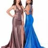 Envious Couture E1741 Mermaid Prom Dress Fitted Halter Strappy Back Train Cutout 1741