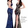 Envious Couture E1752 Sequins Design Prom Dress V Neckline Strappy Back Fitted 1752 Backless Dresses