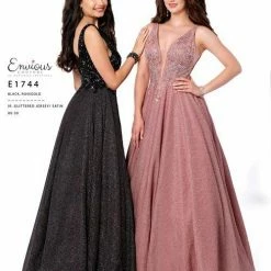 Envious Couture E1744 Shimmer Jersey Prom Dress Ball Gown Embellished Sequins 1744 Prom Dresses