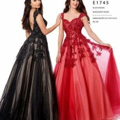 In Stock Envious Couture E1745 Size 22 Ballgown Prom Dress Sequins Cap Sleeves Sweetheart Neckline 1745