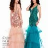 In Stock Envious Couture E1751 Size 4, 6 Mermaid Prom Dress Embellished V Neckline Ruffle Tulle Skirt 1751