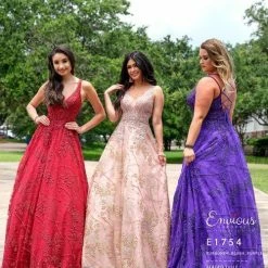 Envious Couture E1754 A Line Prom Dress Beaded Tulle Glitter Shimmer V Neckline 1754 7 Envious Couture E1754 A Line Prom Dress Beaded Tulle Glitter Shimmer V Neckline 1754