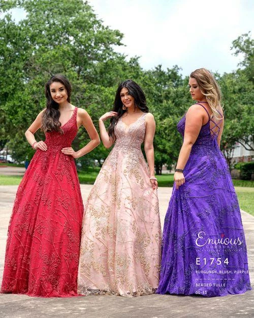 Envious Couture E1754 A Line Prom Dress Beaded Tulle Glitter Shimmer V Neckline 1754 5 Envious Couture E1754 A Line Prom Dress Beaded Tulle Glitter Shimmer V Neckline 1754
