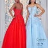 Ballgown Dresses Envious Couture E1771 Lace Ballgown Prom Dress Tulle Skirt Straight Neckline Sheer Panel 1771