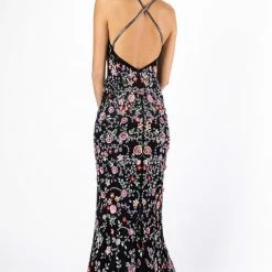 Primavera Couture 3073 Long Beaded Floral Print Prom Dress Evening Gown Side Slit