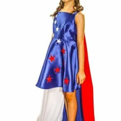 Marc Defang 5030 Red White & Blue Girls Pageant Fun Fashion Cape Detachable