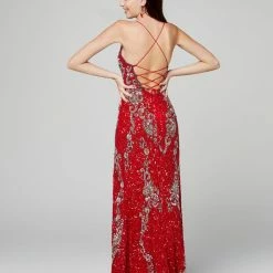 In Stock Backless Dresses Primavera Couture 3211 Size 6 Sequin Prom Dress Pageant Gown Evening Formal Wear Side Slit