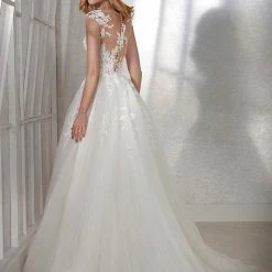 White One Bridal FELICIDAD Pronovias Wedding Dress Sheer Lace Bodice BallGown Ballgown Dresses
